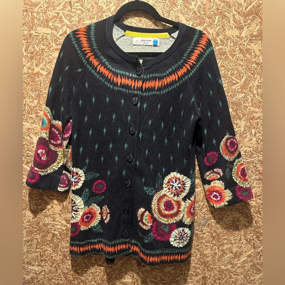 Sparrow Women’s Floral Button Up Sweater Size M